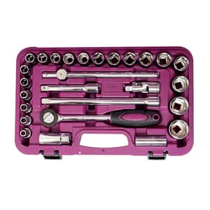 JK 27 Pcs 1/2 Sq. Drive Bi-Hexagonal Socket Sets, SD7800526
