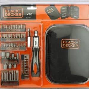 Black & Decker 56 Pc Magnetic Screw Driving Kit with Ratchet For DIY Use Set, A7104-XJ