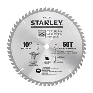 Stanley 10 inch / 254 mm Carded Mitre Saw Blade (60 Teeth), STA7770-IN