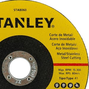 Stanley 100 x 1.2 x 16 mm INOX Cutting Wheel For Cutting Stainless Steel, Carbon Steel, Aluminium PVC & Concrete, STA8060B50