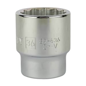 Stanley 36 mm, 3/4 Inch Sq. Drive 12 Point Maxi Drive Bi-Hexagonal Standard Socket, STMT89636-8B