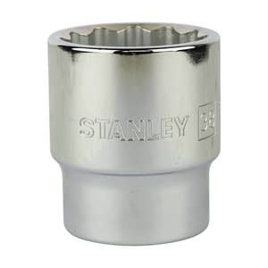 Stanley 38 mm, 3/4 Inch Sq. Drive 12 Point Maxi Drive Bi-Hexagonal Standard Socket, STMT89638-8B