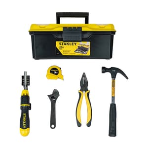 Stanley 15 Pcs Hand Tools Kit In 13 Inch Tool Box For Home DIY Use, HOMETL-KIT1