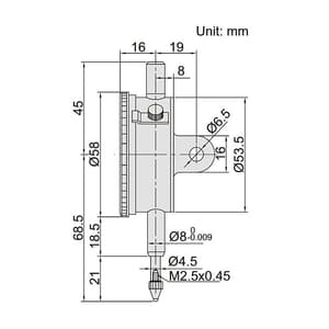 Insize 0 - 10 mm Standard Type Dial Indicator with Lug Back, 2308-10A