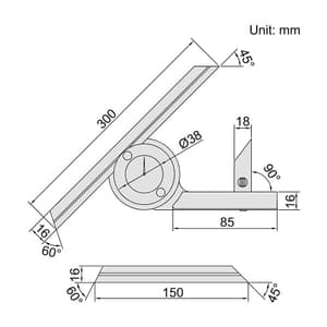 Insize 0 - 360° Dial Protractor, 2373-360