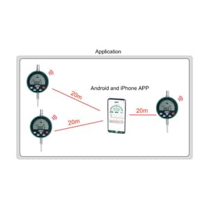 Insize 0 - 12.7 mm / 0.5 inch Bluetooth High Precision Digital Indicator (Flat Back), 2510-10F