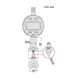 Insize 0 - 12.7 mm Digital Surface Profile Gauge, 2844-10