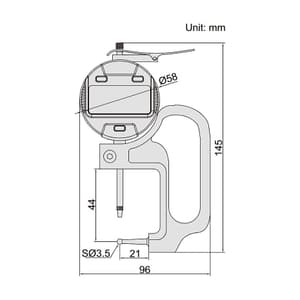 Insize 10 mm / 0.4 inch Digital Tube Thickness Gauge, 2876-10