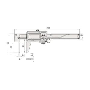 Mitutoyo 0 - 150 mm Digital ABS Tube Thickness Caliper with Thumb Roller, 573-661-20