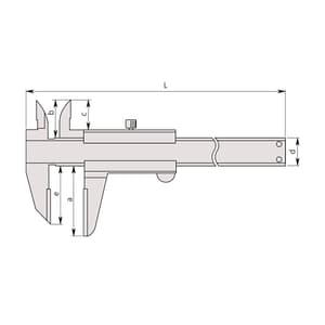 Mitutoyo 0 - 150 mm Digital ABS Scribing Caliper with Carbide-tipped Jaws, 573-676-20