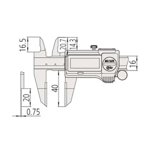 Mitutoyo 150 mm / 6 inch Digital ABS Blade Caliper with Thumb Roller, 573-734-20