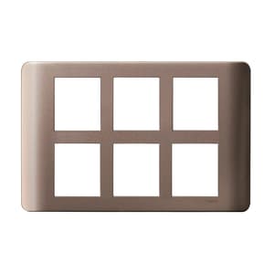 Schneider Electric Zencelo 12 M Grid & 12 Module Cover Frame - Silver Bronze (Pack of 5 Pcs), IN84012C(SZ)