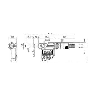 Mitutoyo 1 inch / 25.4 mm Digital Carbide Tip Spindle Micrometer Head without Clamp Nut (IP65), 350-381-30