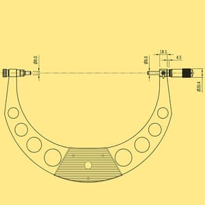 Baker 0 - 100 mm Metric External Micrometer With Interchangeable Anvils, MMI0 - 100