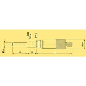 Baker 0 - 25 mm Metric Micrometer Head (Plain Holding Diameter), MMA25-HP