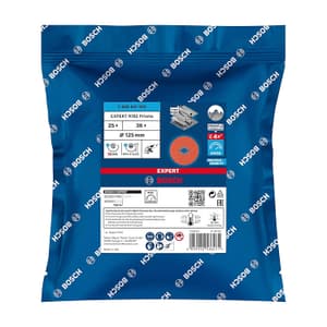 Bosch 125 mm / 36 Grit EXPERT R782 Prisma Ceramic X-LOCK Fibre Disc (Pack of 25 Pcs), 2 608 621 824