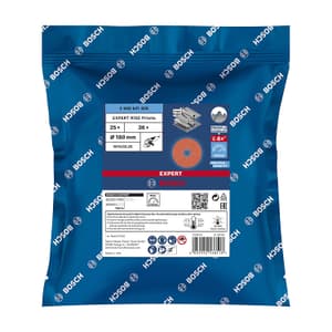 Bosch 180 mm / 36 Grit EXPERT R782 Prisma Ceramic Fibre Disc For Large Angle Grinders with Locking Nut (Pack of 25 Pcs), 2 608 621 828