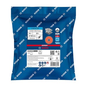 Bosch 180 mm / 120 Grit EXPERT R782 Prisma Ceramic Fibre Disc For Large Angle Grinders with Locking Nut (Pack of 25 Pcs), 2 608 621 831