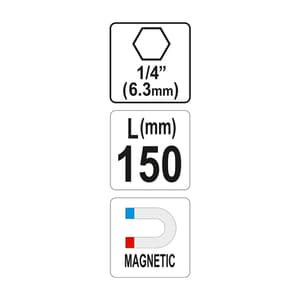Yato 150 mm, 1/4 Inch Screwdriver Bit Holder, YT-04681