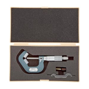 Mitutoyo 0.09 - 1 inch V-Anvil Micrometer with Carbide Tip (5 Flute), 114-135