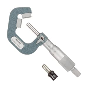 Mitutoyo 2.3 - 25 mm V-Anvil Micrometer with Carbide Tip (5 Flute), 114-137