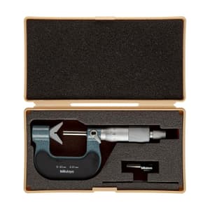 Mitutoyo 5 - 25 mm V-Anvil Micrometer with Carbide Tip (5 Flute), 114-165