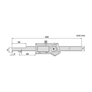 Insize 150 mm / 6 inch Digital Hook Caliper with Data Interface, 1122-150
