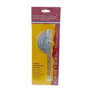 Kristeel 180° Protractor (D Head) - Polished Finish, 1501