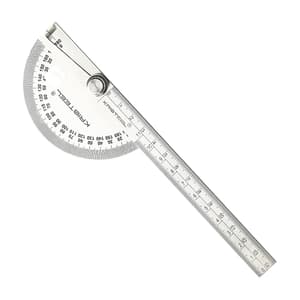 Kristeel 180° Protractor With Graduated Arm (D Head) - Polish Finish, 1501-GA