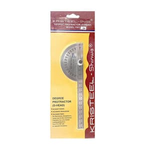 Kristeel 180° Protractor With Graduated Arm (D Head) - Polish Finish, 1501-GA