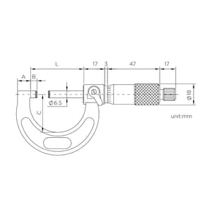 Ozar 0 - 25 mm Outside Micrometer, AMO-9338