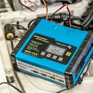 Hogert 12V Electronic Battery Charger, HT8G613