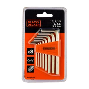 Black+Decker 8 Pcs Steel Hex Key Sets, BDHT81593