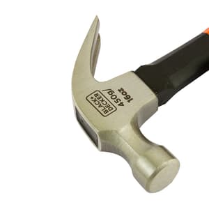 Black+Decker 560 Gms / 20 Oz Fiberglass Handle Claw Hammer, BDHT51397