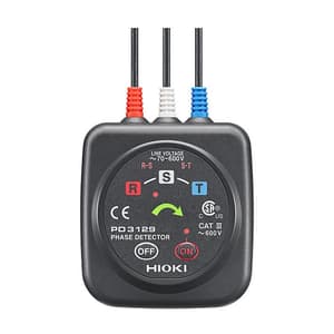 Hioki 70V - 600V Phase Detector With Easy-to-Read Arrow & Non-Metallic Contact Clips, PD3129