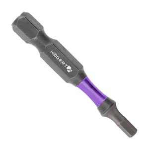 Hogert 50 mm (Length) x 6 mm Hex Power Screwdriver Bits (Pack of 2 Pcs), HT1S178