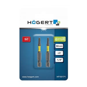 Hogert T35 x 50 mm Length Torx Power Screwdriver Bits (Pack of 2 Pcs), HT1S171