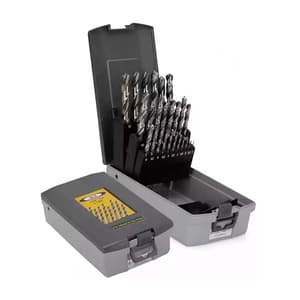 JK 1.00 - 13.00 mm / 25 Pcs Ground Flute HSS Straight Shank Jobber Drill Bit Set, SD7709929