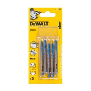 Dewalt 76 x 50 mm High Speed Steel Jigsaw Blades For Metal (T118B) (Pack of 5 Pcs), DT2161-QZ