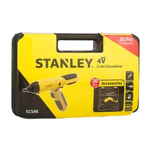 Stanley 4V / 1.5 Ah / 6.35mm Li-ion Cordless Screwdriver With Integrated LED & 30 pcs Accessories Set, SCS4K-B1