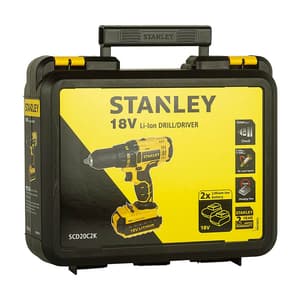 Stanley 18V / 1.3 Ah / 13mm Li-Ion Cordless Drill Driver With 2 Batteries & Charger, SCD20C2K
