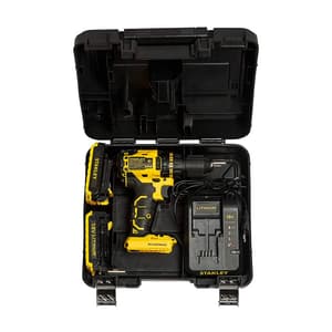 Stanley 18V / 2.0 Ah / 13mm Li-ion Brushless Cordless Drill Driver With 2 Batteries & Charger, SBD201D2K