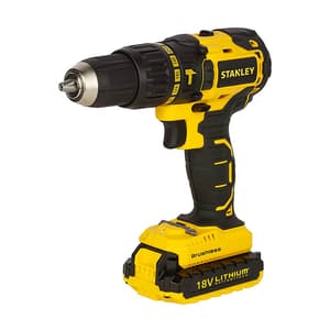 Stanley 18V / 2.0 Ah / 13mm Li-ion Cordless Brushless Hammer Drill Kit With 2 Batteries & Charger, SBH201D2K