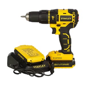 Stanley 18V / 2.0 Ah / 13mm Li-ion Cordless Brushless Hammer Drill Kit With 2 Batteries & Charger, SBH201D2K