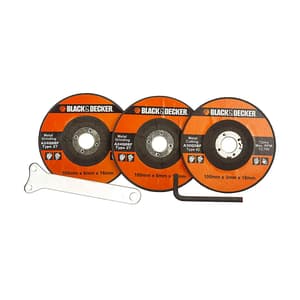 Black+Decker 820W / 4 inch 100mm Small Angle Grinder with 2 Grinding &1 Cutting Wheel, G720RW-IN