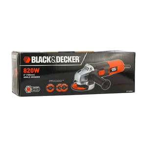 Black+Decker 820W / 4 inch 100mm Small Angle Grinder with 2 Grinding &1 Cutting Wheel, G720RW-IN