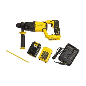 Stanley 22mm / 18V / 4.0Ah 2Kg SDS Plus & Cordless Rotary Hammer With Brushless Motor (2 Batteries & Charger Included), SBR20M2K