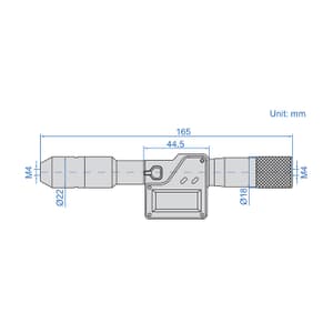 Insize 200 - 1050 mm Digital Tubular Inside Micrometer with Interchangeable Points & Extension Rods, 3525-1050