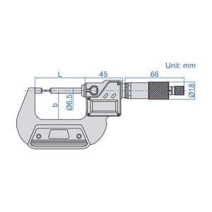 Insize 0 - 25 mm Digital Spline Micrometer (Type A), 3533-25A