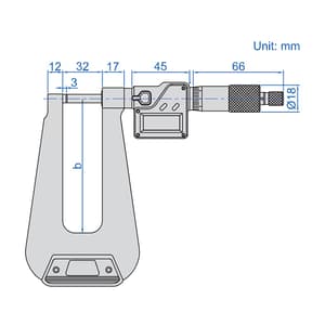 Insize 0 - 25 mm Digital Sheet Metal Micrometer (Type A), 3539-253A